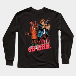 Vintage Illustration 1982 48 Hrs San Francisco Action Comedy Long Sleeve T-Shirt